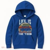 Life Is Better On The Toon Pontoon Boat Boating Fathers Day Meaningful Gift Kids Hoodie thumb 0