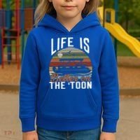 Life Is Better On The Toon Pontoon Boat Boating Fathers Day Meaningful Gift Kids Hoodie thumb 3