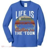 Life Is Better On The Toon Pontoon Boat Boating Fathers Day Meaningful Gift Kids Long Sleeve Shirt thumb 0