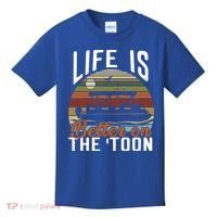 Life Is Better On The Toon Pontoon Boat Boating Fathers Day Meaningful Gift Kids T-Shirt thumb 0