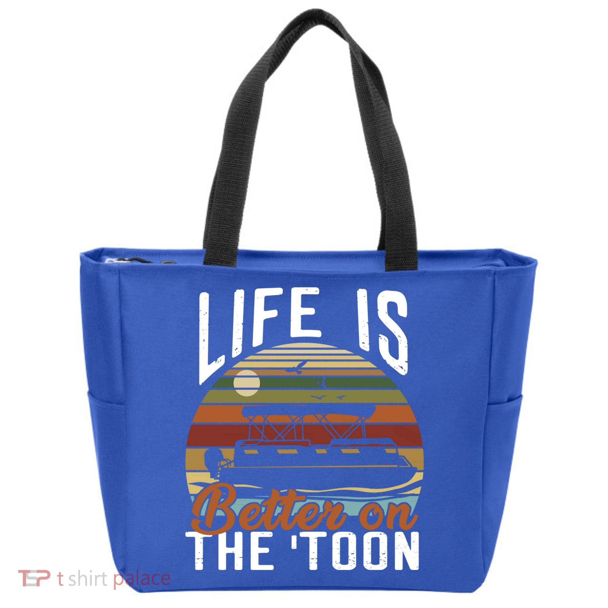 Life Is Better On The Toon Pontoon Boat Boating Fathers Day Meaningful Gift Tote Bag