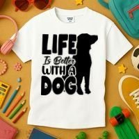 Life Is Better With A Dog Kids T-Shirt thumb 3