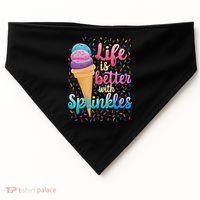 Life Is Better With Sprinkles Cute Sweet Ice Cream Summer USA-Made Doggie Bandana thumb 0