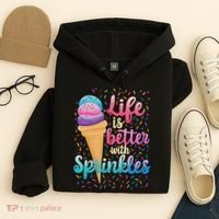 Life Is Better With Sprinkles Cute Sweet Ice Cream Summer Hoodie thumb 4