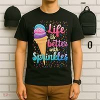Life Is Better With Sprinkles Cute Sweet Ice Cream Summer T-Shirt thumb 6