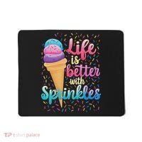 Life Is Better With Sprinkles Cute Sweet Ice Cream Summer Mousepad thumb 0