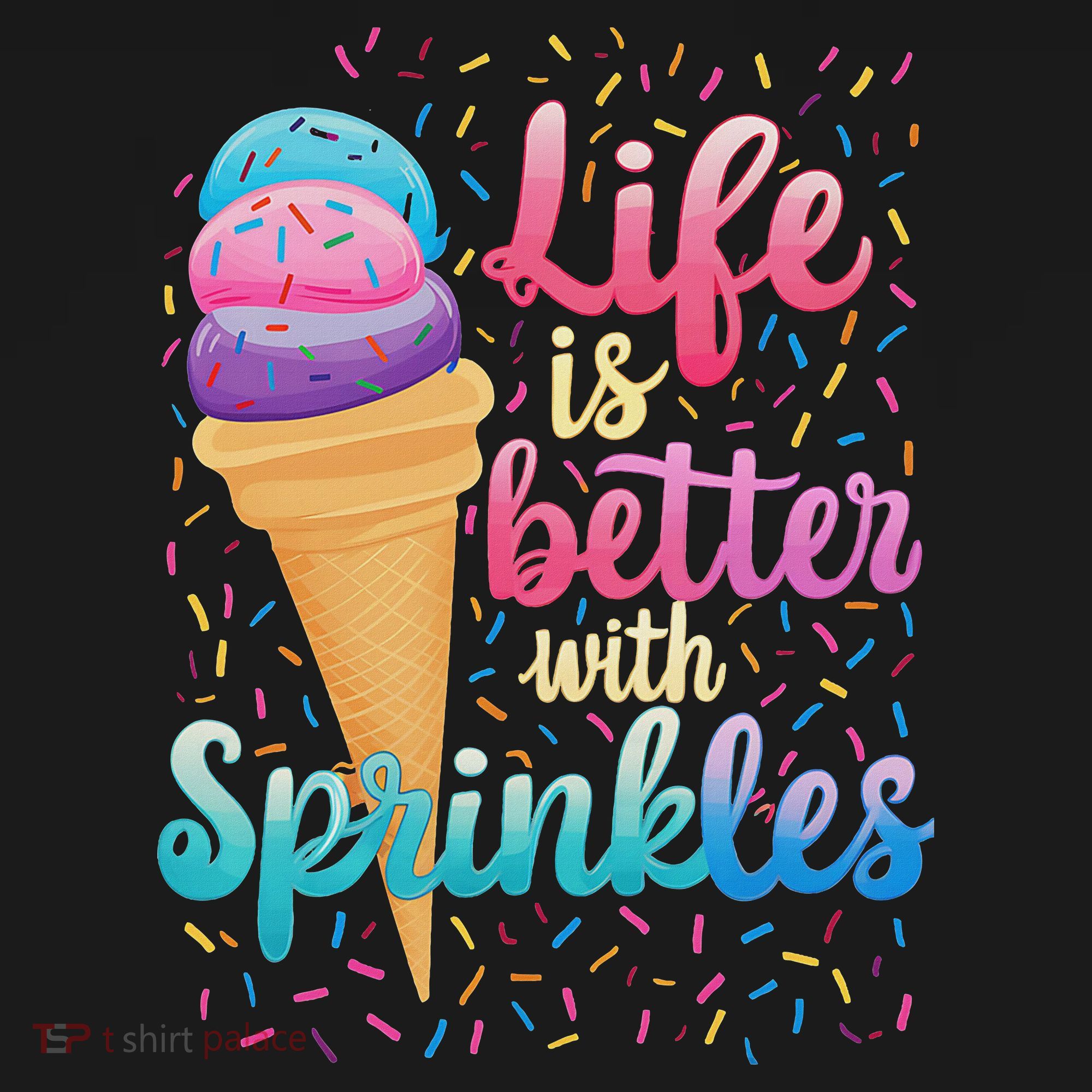 Life Is Better With Sprinkles Cute Sweet Ice Cream Summer Ornament