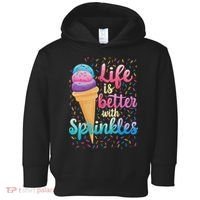 Life Is Better With Sprinkles Cute Sweet Ice Cream Summer Toddler Hoodie thumb 0