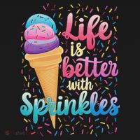 Life Is Better With Sprinkles Cute Sweet Ice Cream Summer Toddler Hoodie thumb 2