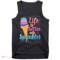Life Is Better With Sprinkles Cute Sweet Ice Cream Summer Tank Top thumb 0