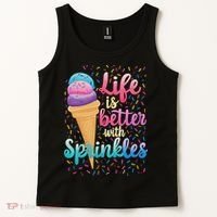 Life Is Better With Sprinkles Cute Sweet Ice Cream Summer Tank Top thumb 2