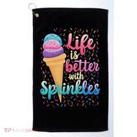 Life Is Better With Sprinkles Cute Sweet Ice Cream Summer Golf Towel thumb 0