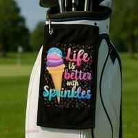 Life Is Better With Sprinkles Cute Sweet Ice Cream Summer Golf Towel thumb 2