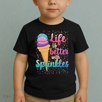 Life Is Better With Sprinkles Cute Sweet Ice Cream Summer Toddler T-Shirt thumb 2