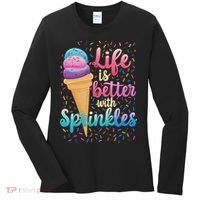 Life Is Better With Sprinkles Cute Sweet Ice Cream Summer Women's Long Sleeve Shirt thumb 0
