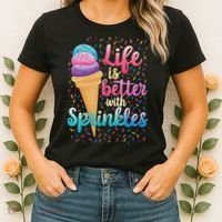 Life Is Better With Sprinkles Cute Sweet Ice Cream Summer Women's T-Shirt thumb 2
