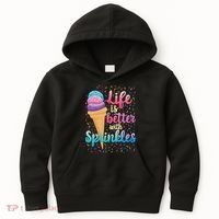 Life Is Better With Sprinkles Cute Sweet Ice Cream Summer Kids Hoodie thumb 0