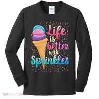 Life Is Better With Sprinkles Cute Sweet Ice Cream Summer Kids Long Sleeve Shirt thumb 0