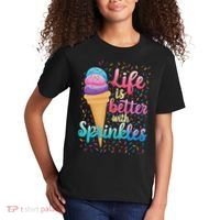 Life Is Better With Sprinkles Cute Sweet Ice Cream Summer Kids T-Shirt thumb 2