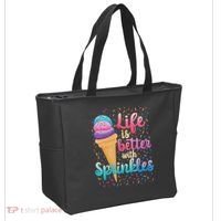 Life Is Better With Sprinkles Cute Sweet Ice Cream Summer Tote Bag thumb 2