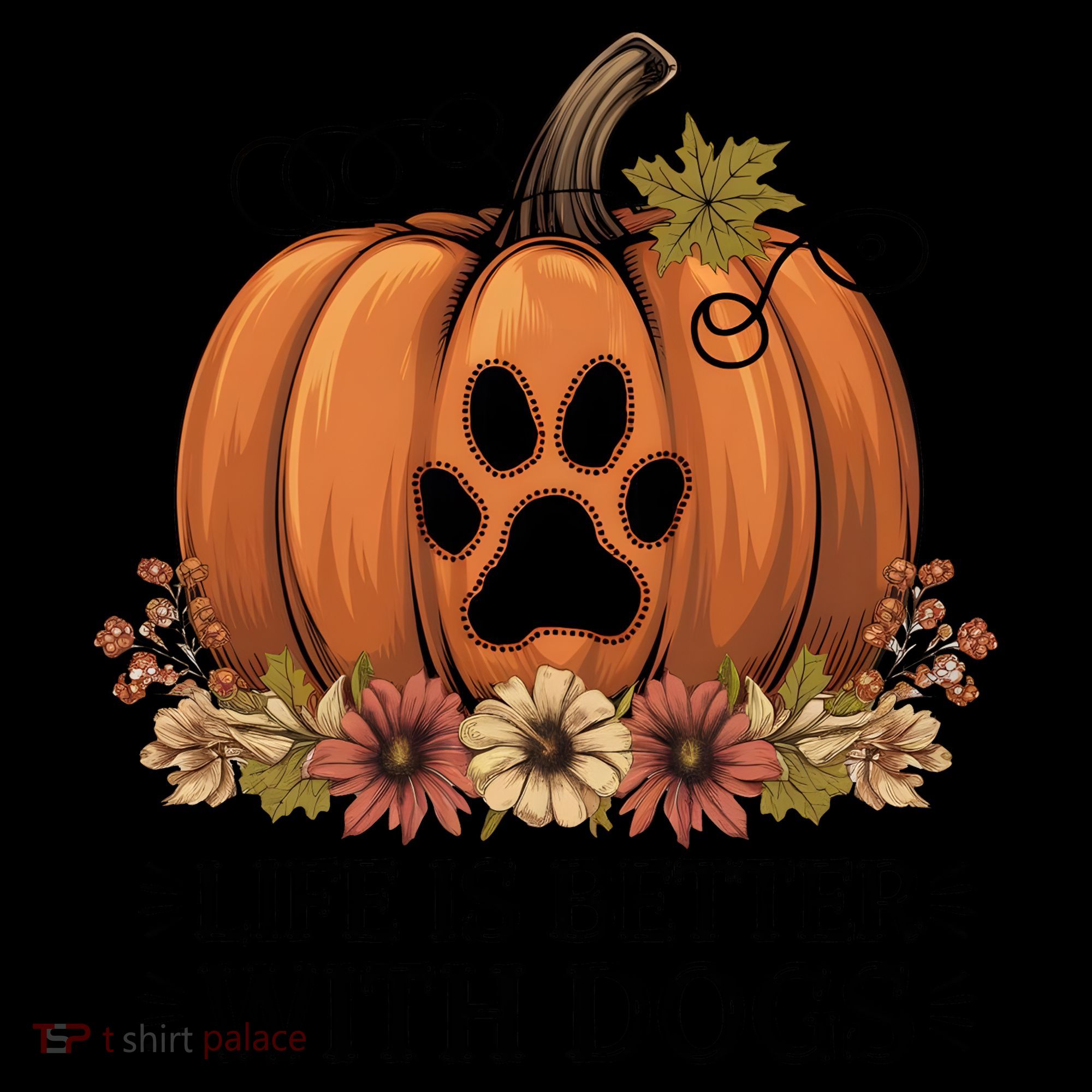 Life Is Better With Dogs Fall Pumpkins Toddler Hoodie