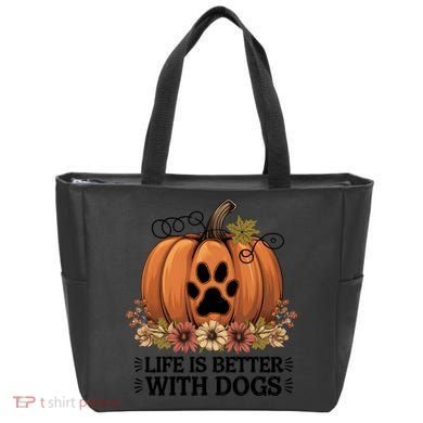 Life Is Better With Dogs Fall Pumpkins Tote Bag