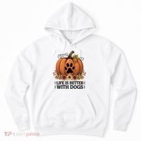 Life Is Better With Dogs Fall Pumpkins Hoodie thumb 0