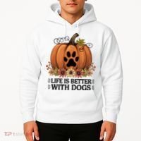 Life Is Better With Dogs Fall Pumpkins Hoodie thumb 2