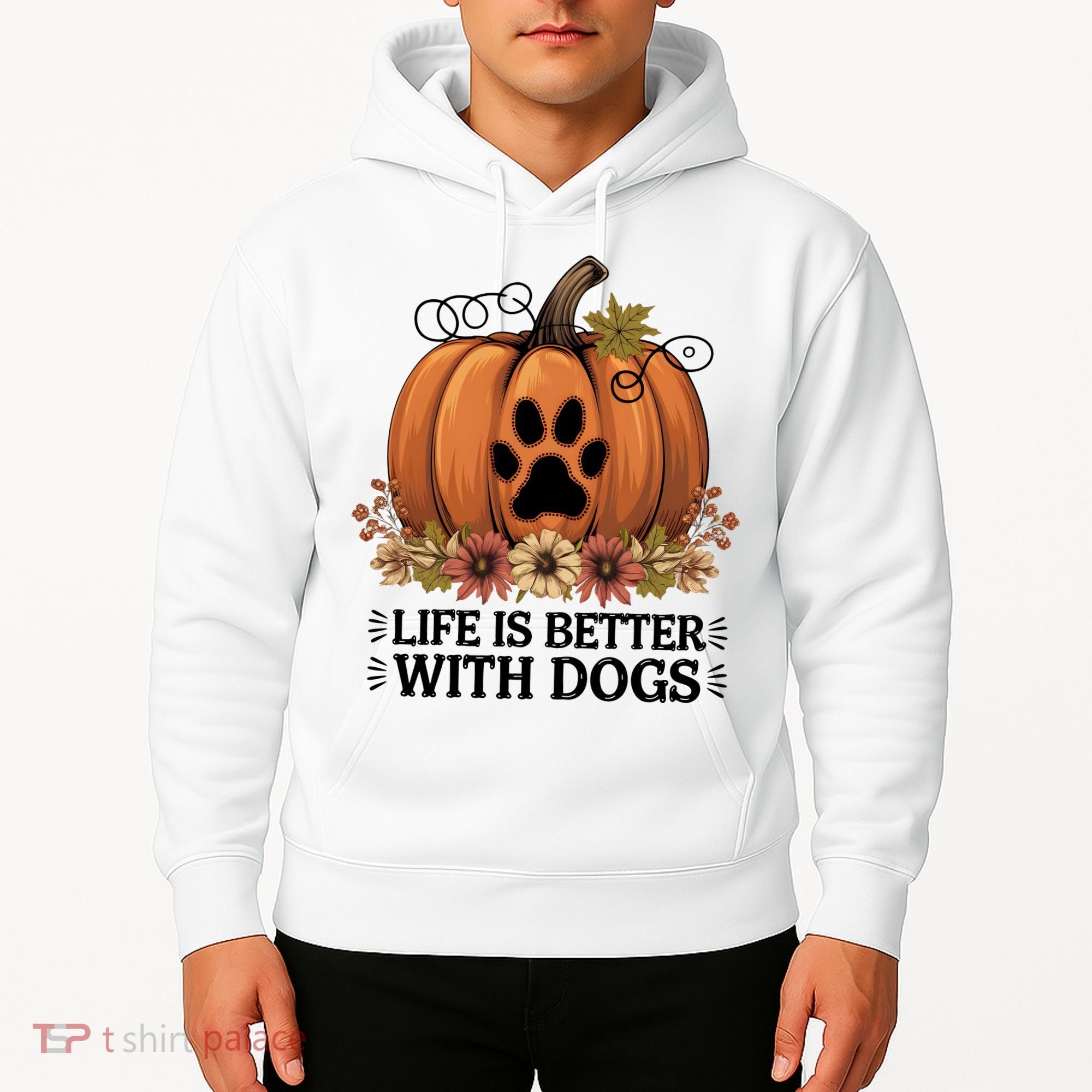 Life Is Better With Dogs Fall Pumpkins Hoodie