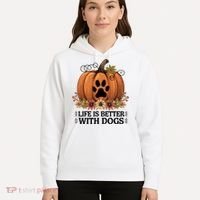 Life Is Better With Dogs Fall Pumpkins Hoodie thumb 5