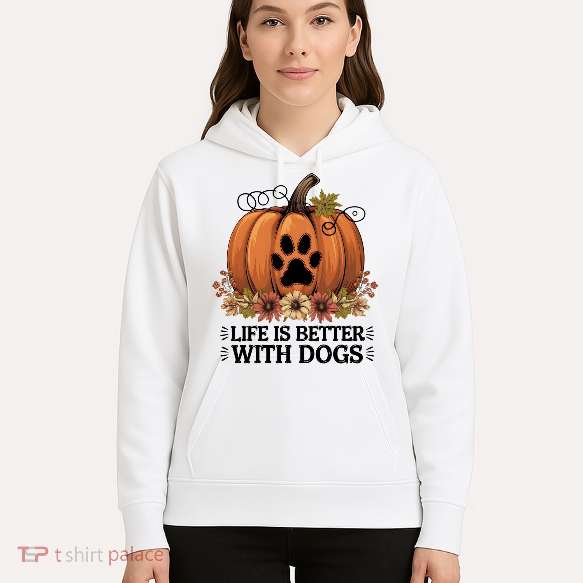 Life Is Better With Dogs Fall Pumpkins Hoodie