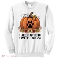 Life Is Better With Dogs Fall Pumpkins Sweatshirt thumb 0