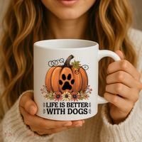 Life Is Better With Dogs Fall Pumpkins Coffee Mug thumb 3