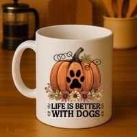 Life Is Better With Dogs Fall Pumpkins Coffee Mug thumb 4