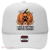Life Is Better With Dogs Fall Pumpkins Hat thumb 0