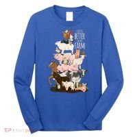 Life Is Better On The Farm Cute Animals Country Farm Girl Gift Long Sleeve Shirt thumb 0