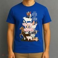 Life Is Better On The Farm Cute Animals Country Farm Girl Gift T-Shirt thumb 3