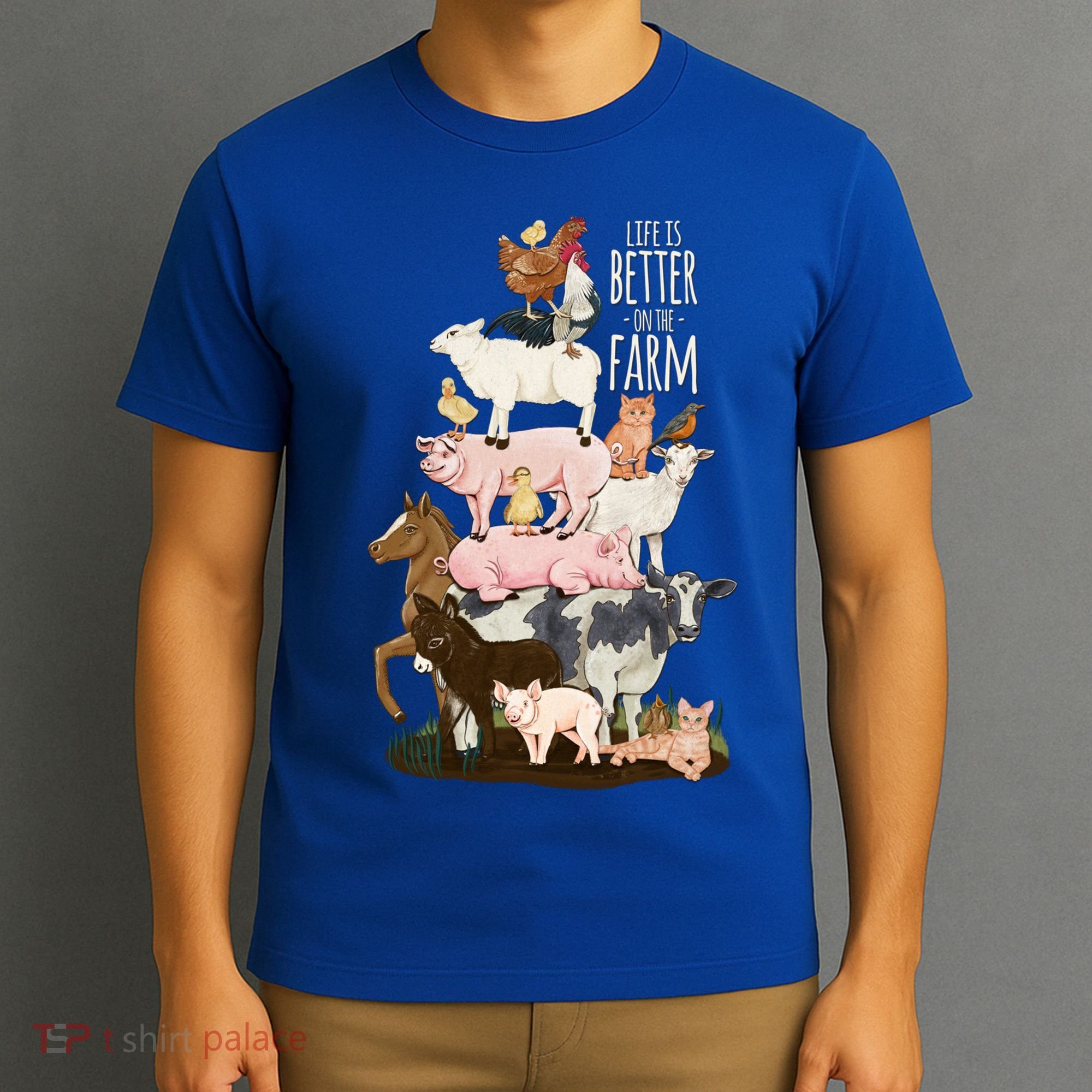 Life Is Better On The Farm Cute Animals Country Farm Girl Gift T-Shirt