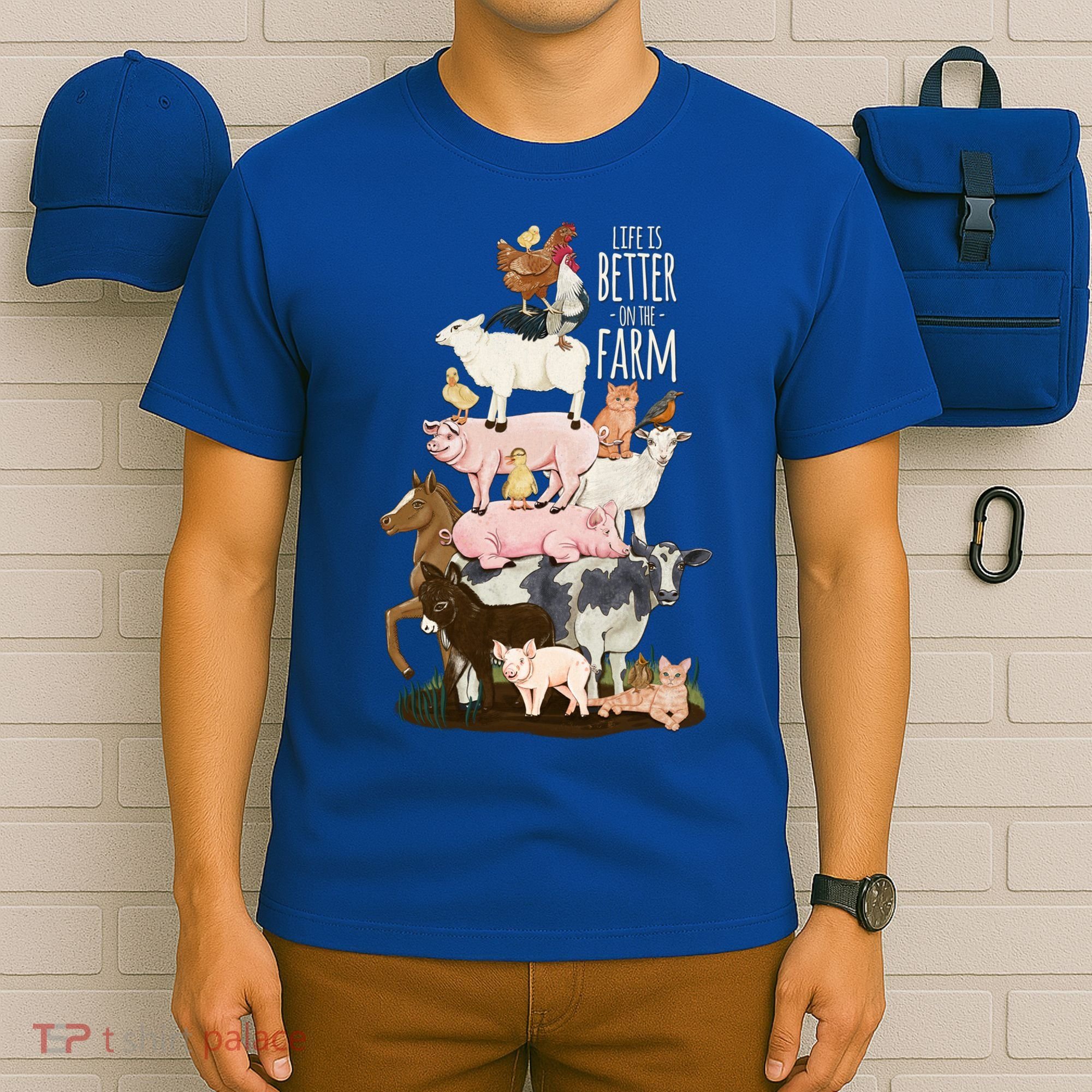 Life Is Better On The Farm Cute Animals Country Farm Girl Gift T-Shirt