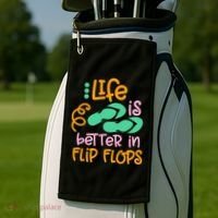 Life Is Better In Flip Flops Golf Towel thumb 2