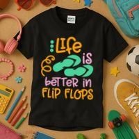 Life Is Better In Flip Flops Kids T-Shirt thumb 3