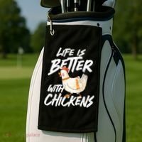 Life Is Better With Chickens Chicken Lover Farming Golf Towel thumb 2