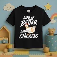 Life Is Better With Chickens Chicken Lover Farming Toddler T-Shirt thumb 3