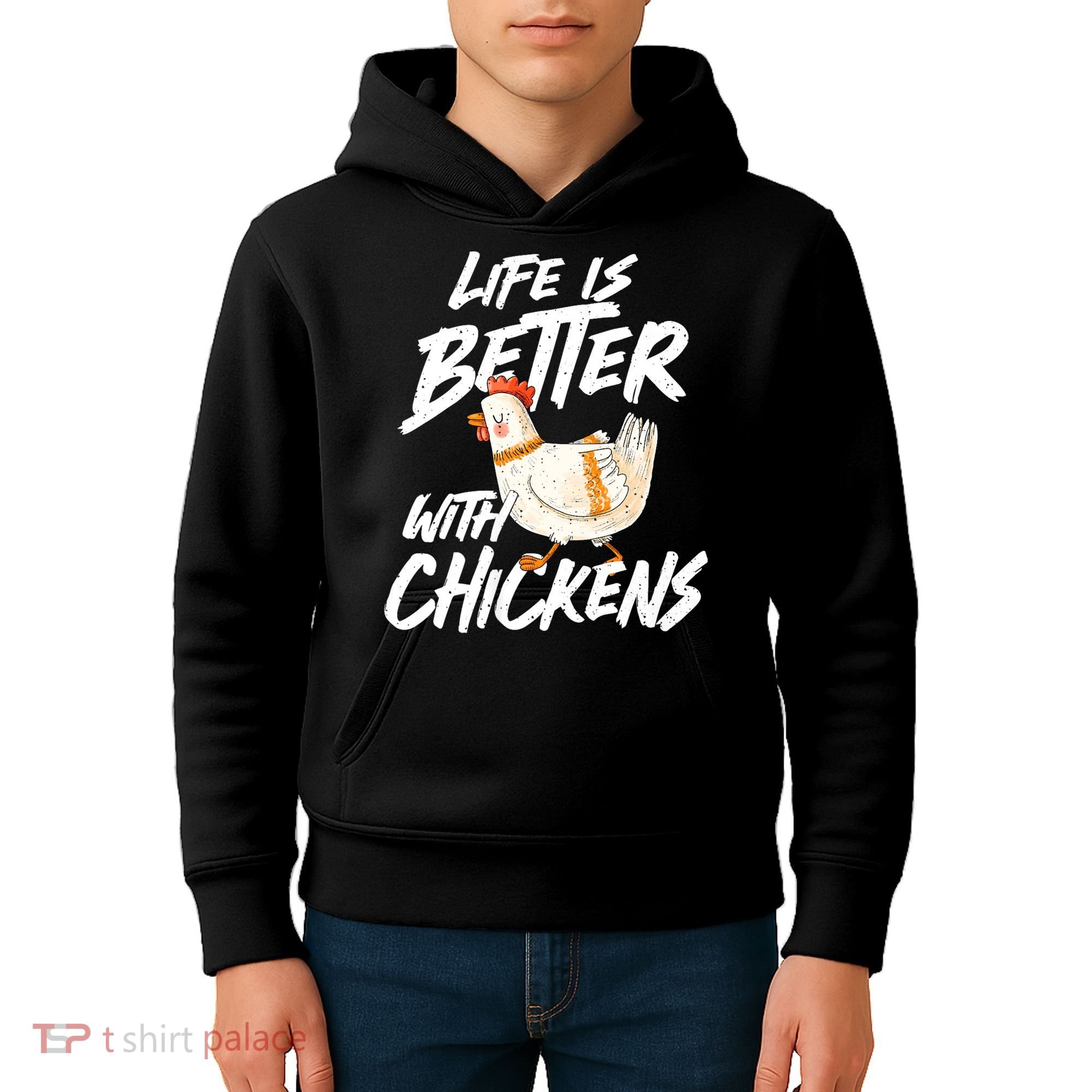Life Is Better With Chickens Chicken Lover Farming Kids Hoodie
