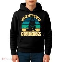 Life Is Better With Groundhogs Kids Hoodie thumb 4