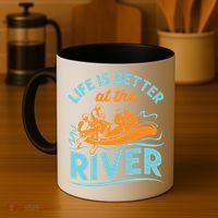 Life Is Better At The River White Water Rafting Cool Gift Coffee Mug thumb 4