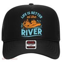 Life Is Better At The River White Water Rafting Cool Gift Hat thumb 0