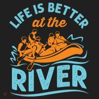 Life Is Better At The River White Water Rafting Cool Gift Hat thumb 2