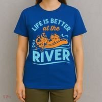 Life Is Better At The River White Water Rafting Cool Gift T-Shirt thumb 4