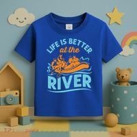 Life Is Better At The River White Water Rafting Cool Gift Toddler T-Shirt thumb 3
